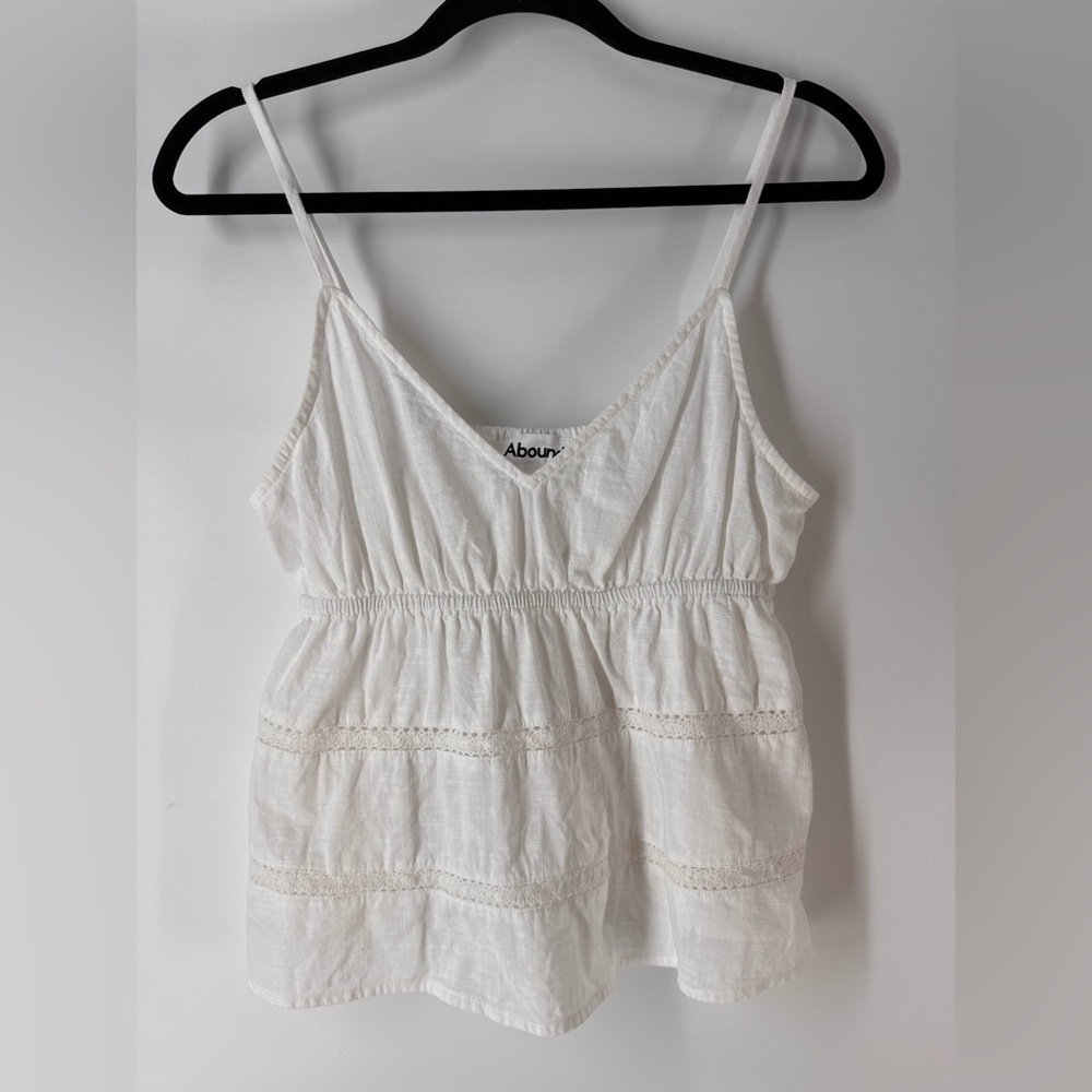 Abound White Babydoll Cotton Top